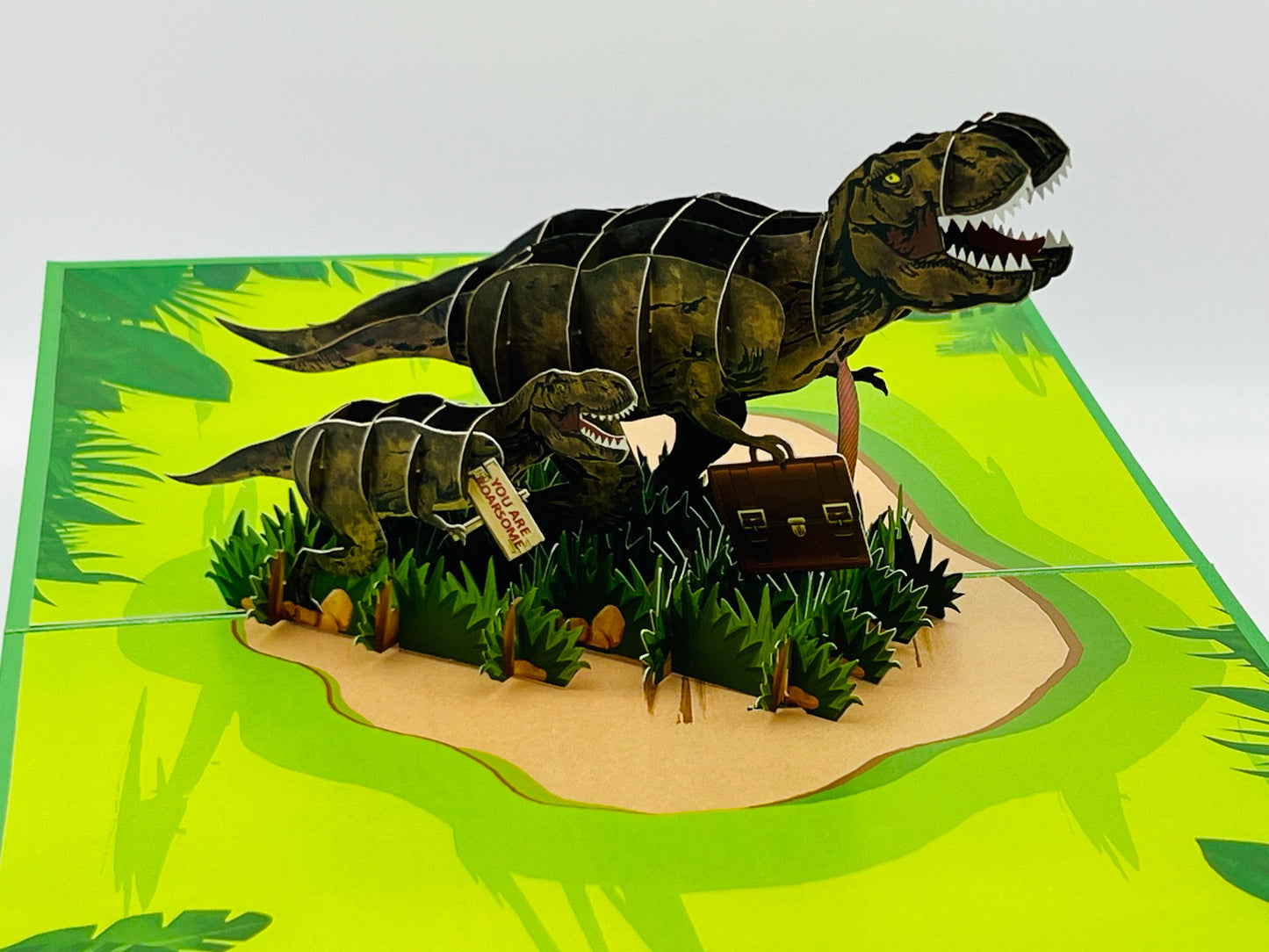 You Are Roarsome - 3D T-Rex Father and Child Greeting Card - Ideal for Father's Day, Dinosaur Enthusiasts and Prehistoric Themed Fun