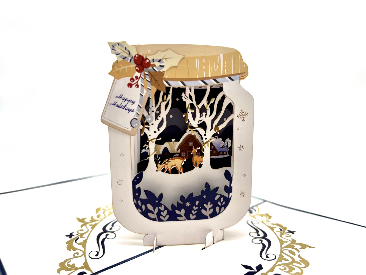 Christmas jar pop up card