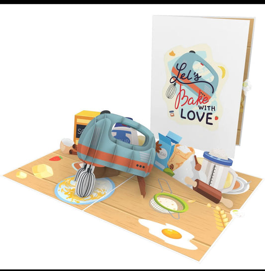 Let's Bake With Love pop up card