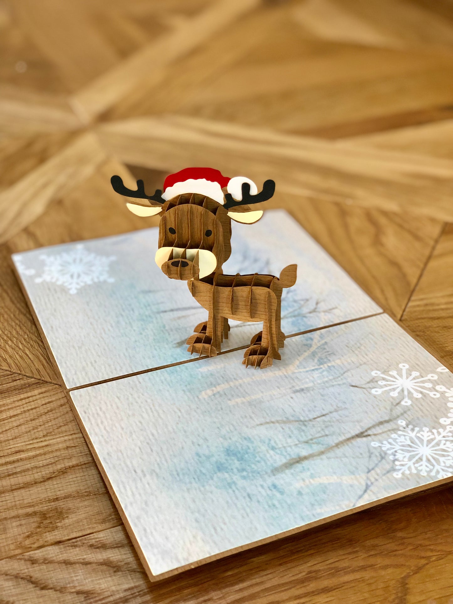 Christmas cute reindeer 3D pop up greeting card