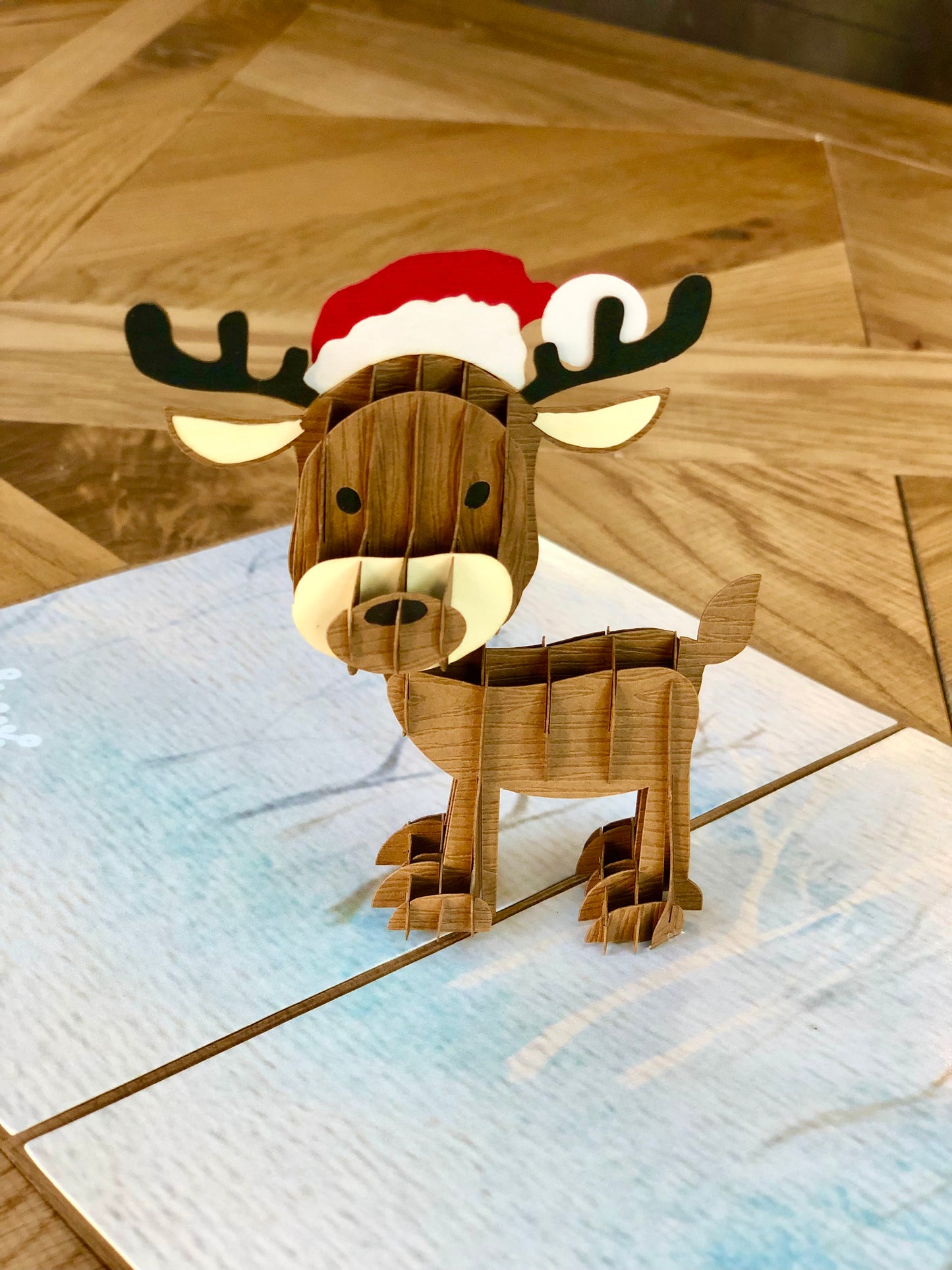 Christmas cute reindeer 3D pop up greeting card