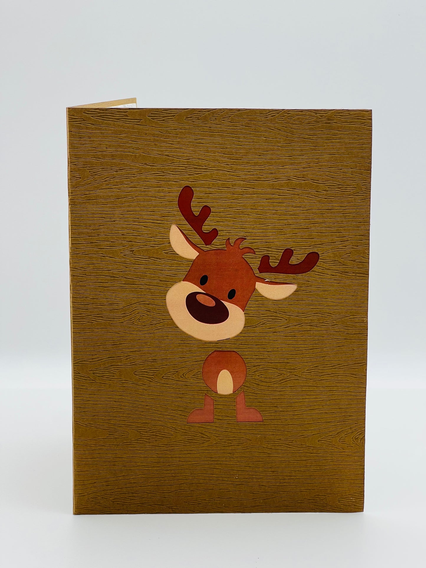 Christmas cute reindeer 3D pop up greeting card