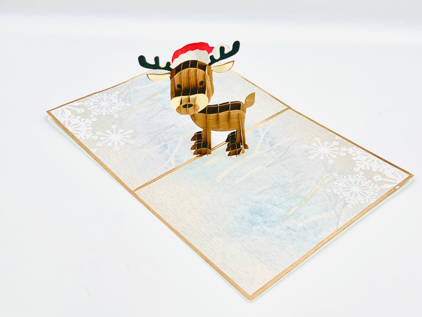 Christmas cute reindeer 3D pop up greeting card