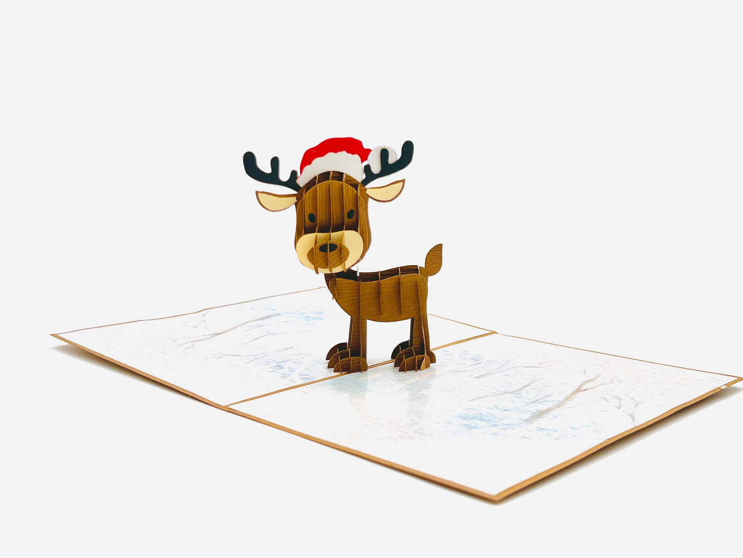 Christmas cute reindeer 3D pop up greeting card