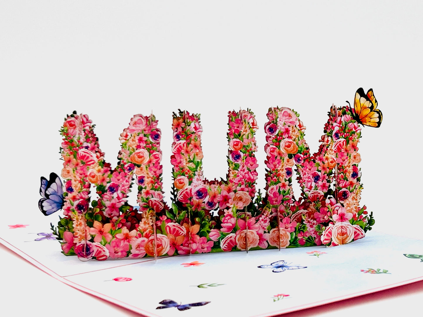 Floral best "Mum, I love you" pop up card Mother's day, 3D birthday, thinking of you, get well soon card