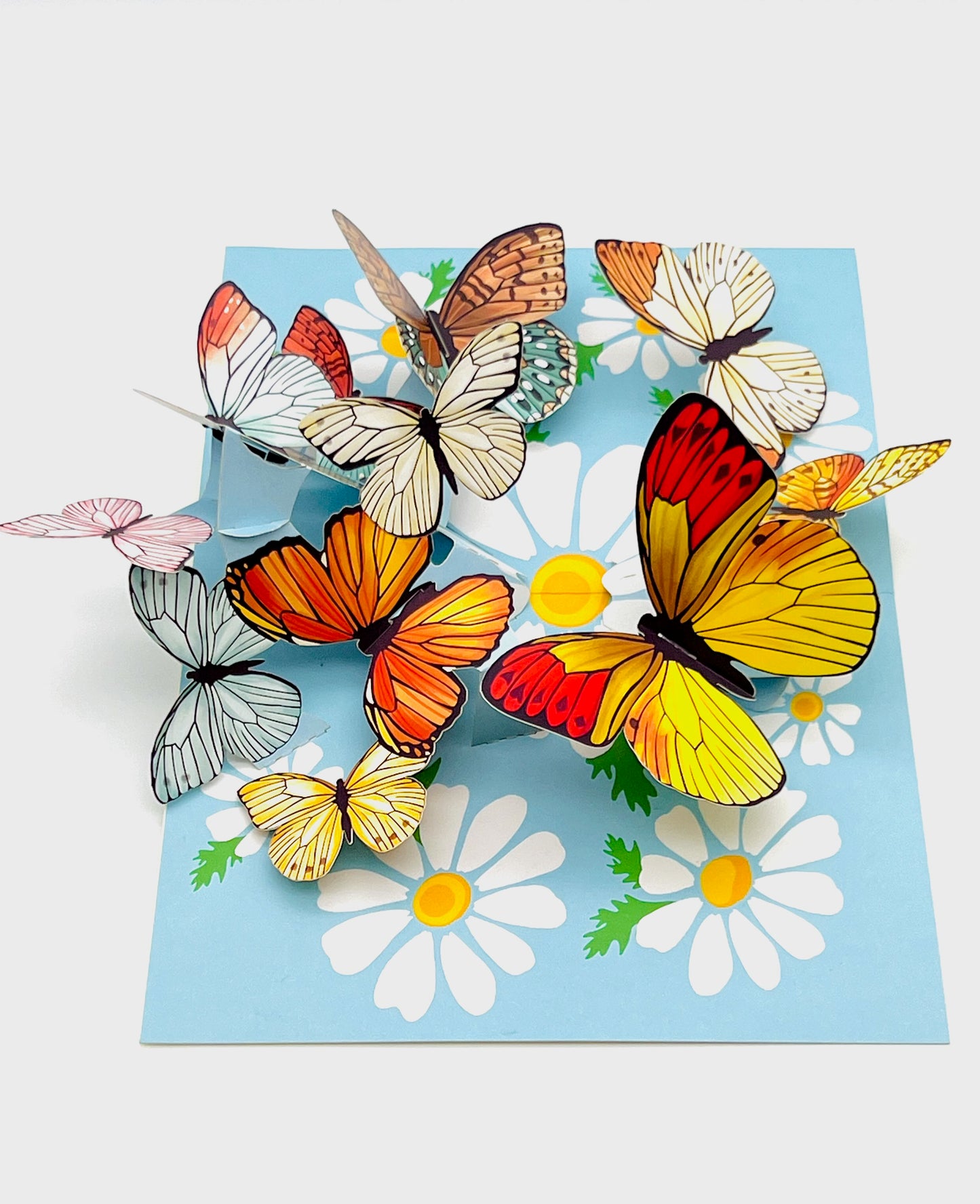 Butterflies and Daisy pop up card, Mother's Day card, 3D butterflies pop up card, Thinking of you, Get well soon card