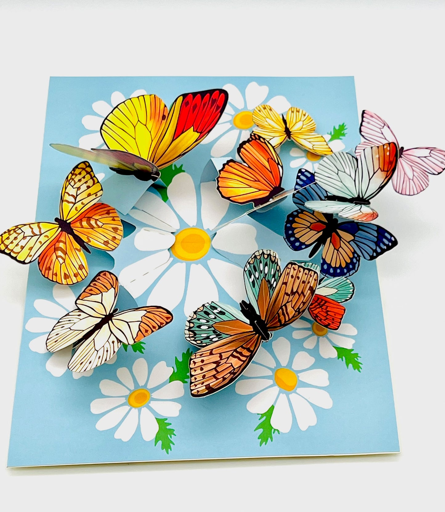 Butterflies and Daisy pop up card, Mother's Day card, 3D butterflies pop up card, Thinking of you, Get well soon card