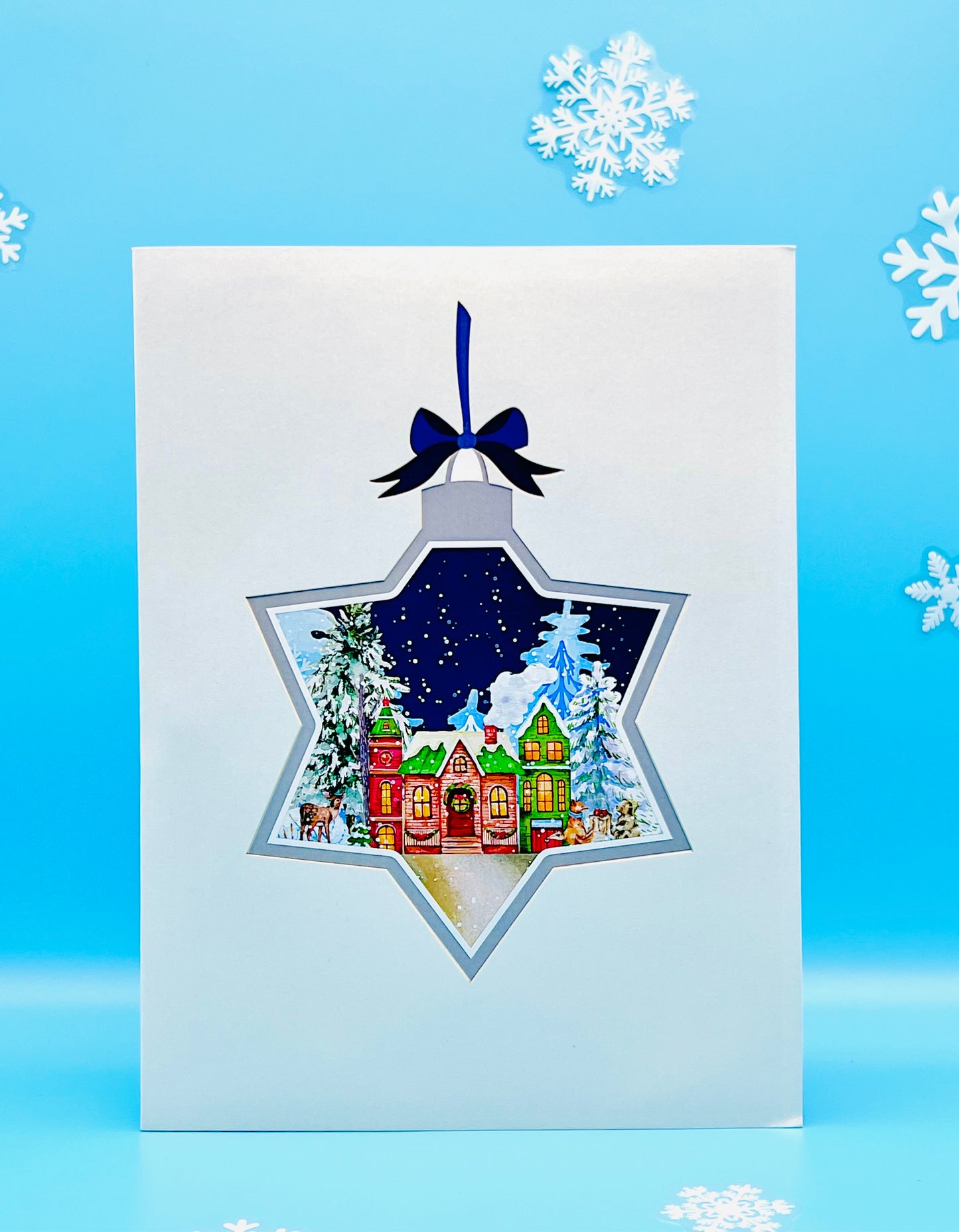 Christmas Santa's Magical Flight, 3D Winter Wonderland 3D Pop-Up Greeting Card