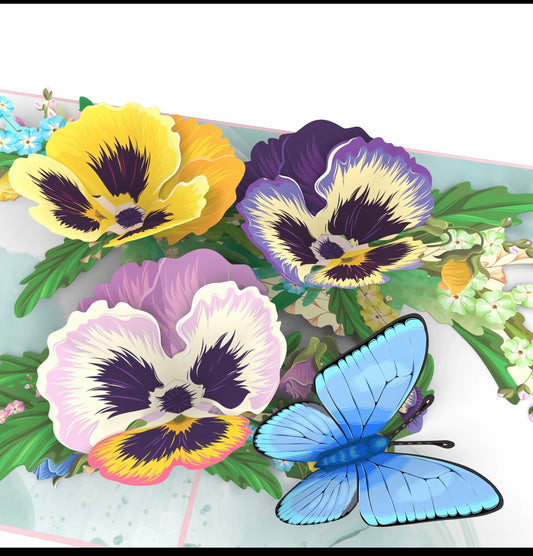 Pansy pop up card