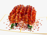 A stunning representation of a maple tree avenue in pop up form