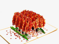 The stunning 3D effect of the maple tree avenue pop up card make it great for birthdays