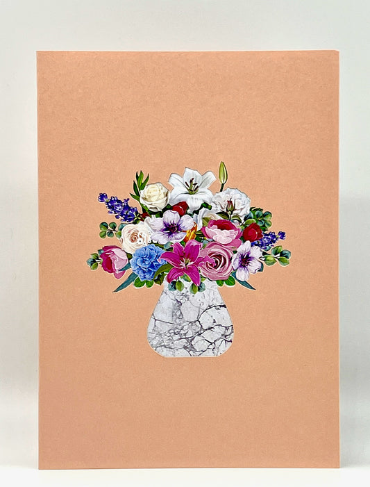 Delicate mixed flower pop up card to show your love and appreciation."