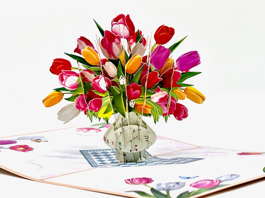 Tulip vase pop up card