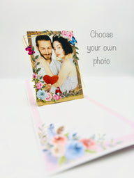 Choose your own photo on this elegant frame customisable pop up card