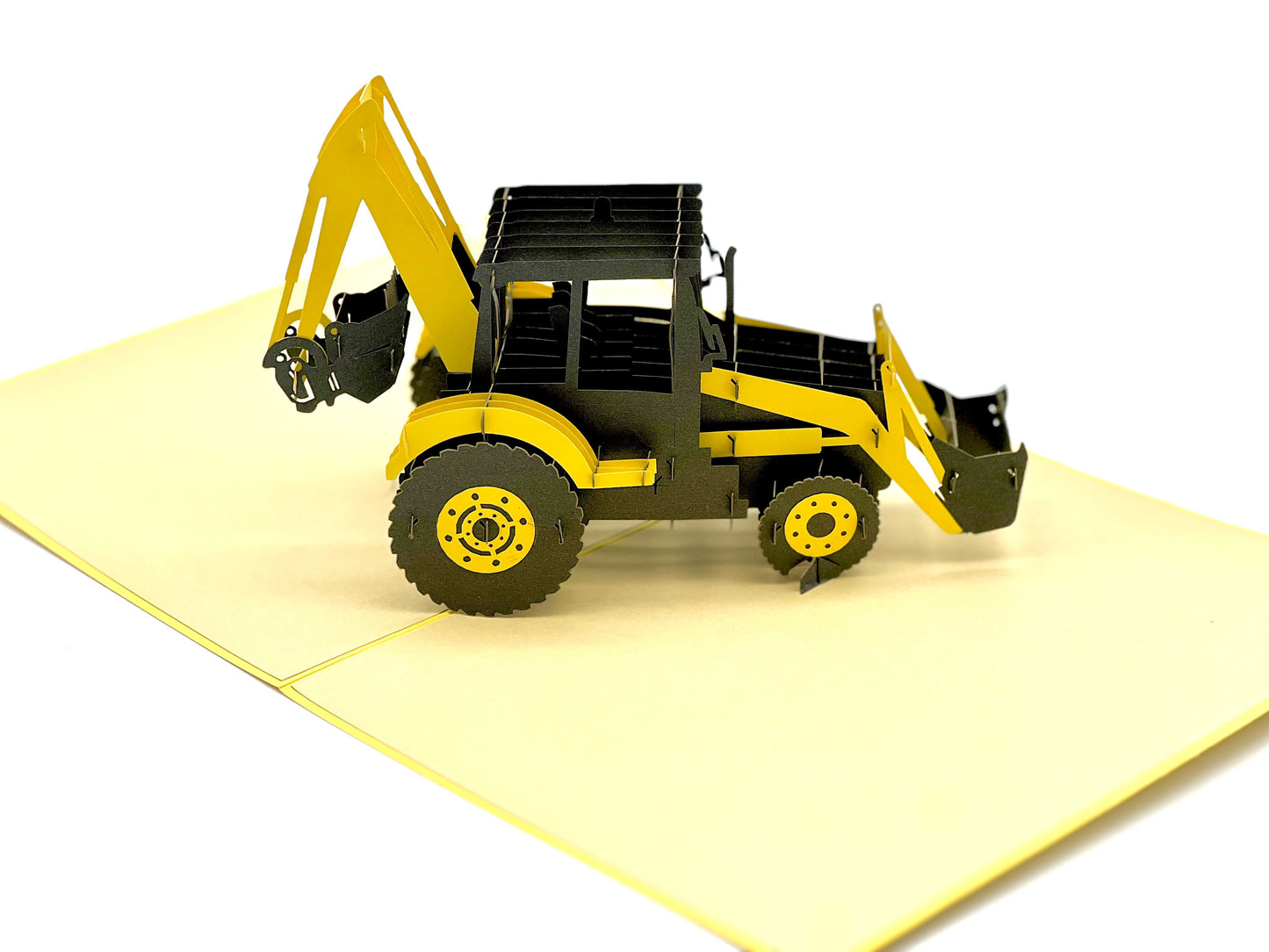 Excavator pop up card, digger 3D card, tractor with digger/backhoe pop up card, Birthday pop up card, Fathers Day pop up card, Card for any occasion