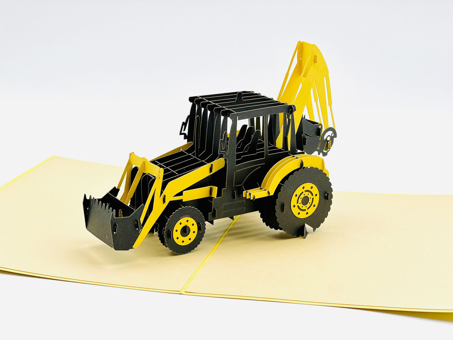 Excavator pop up card, digger 3D card, tractor with digger/backhoe pop up card, Birthday pop up card, Fathers Day pop up card, Card for any occasion