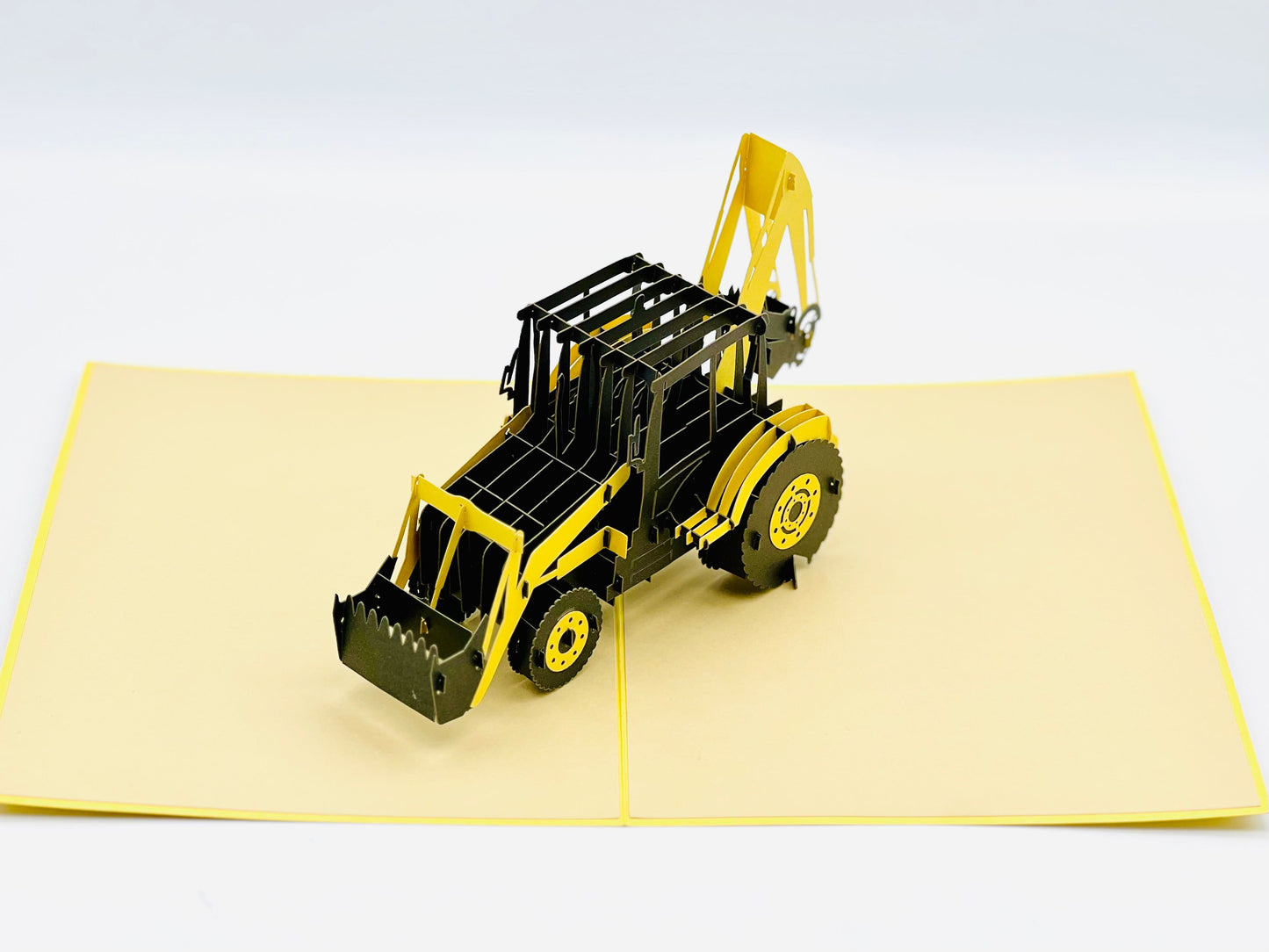 Excavator pop up card, digger 3D card, tractor with digger/backhoe pop up card, Birthday pop up card, Fathers Day pop up card, Card for any occasion