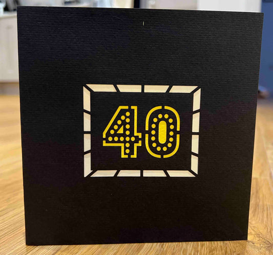 40th Birthday Pop up card, Celebrating 40th Birthday 3D card